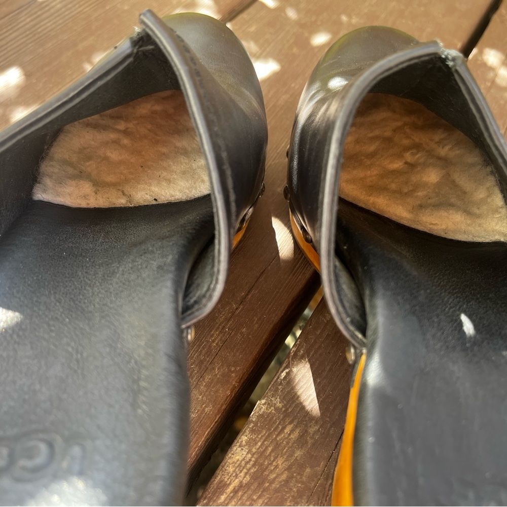 UGG Black Leather Clogs - Picture 4 of 6